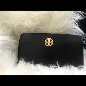 Tory Burch Black Real Leather Wallet